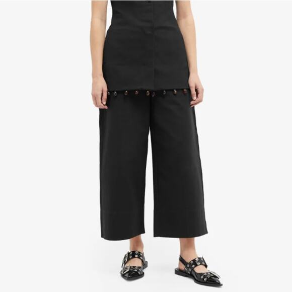 Ganni Cropped Wide-leg Suiting Pants 34 \ US 2 - Picture 1 of 10